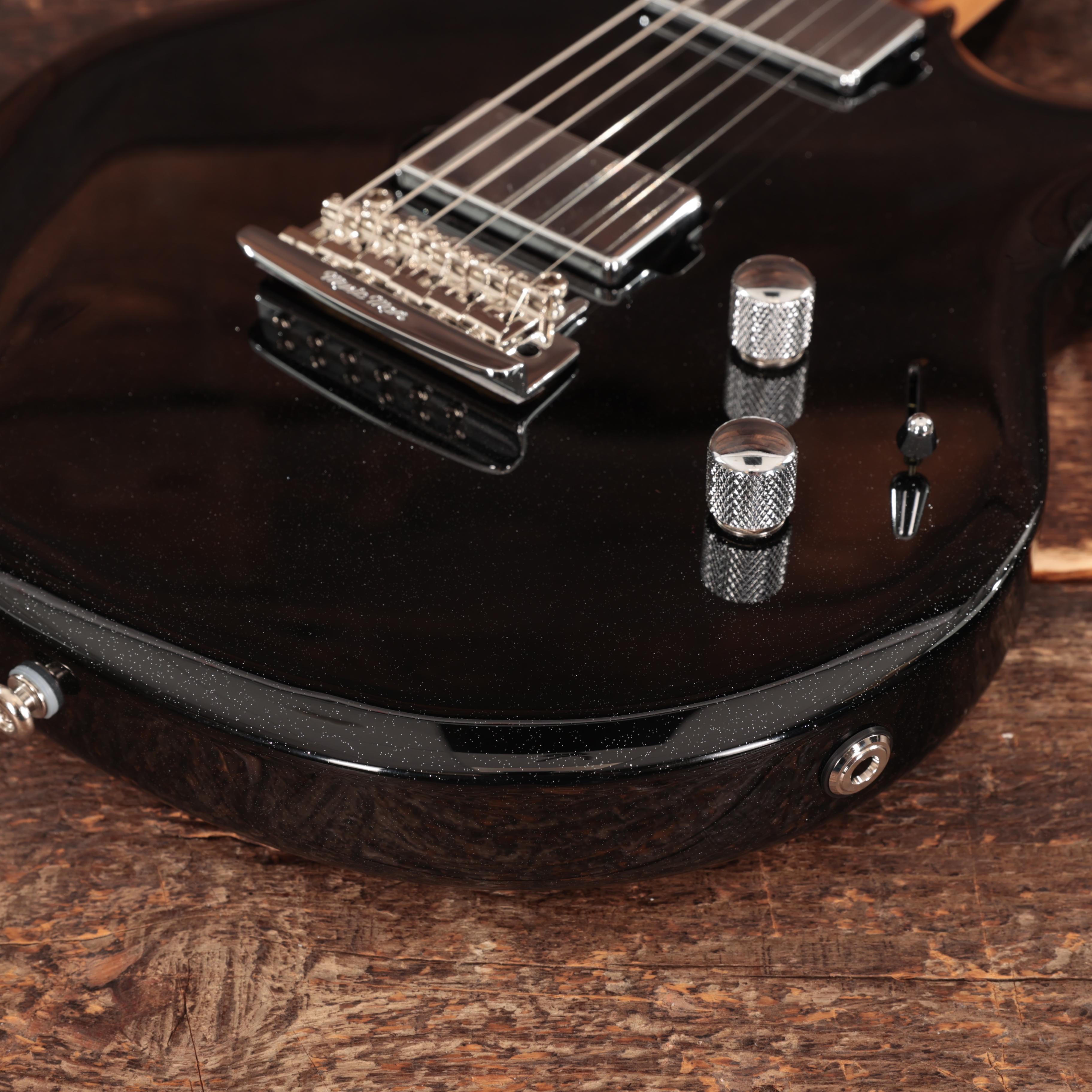 Music Man Luke 4 HH Electric Guitar, Black Sparkle - Andertons